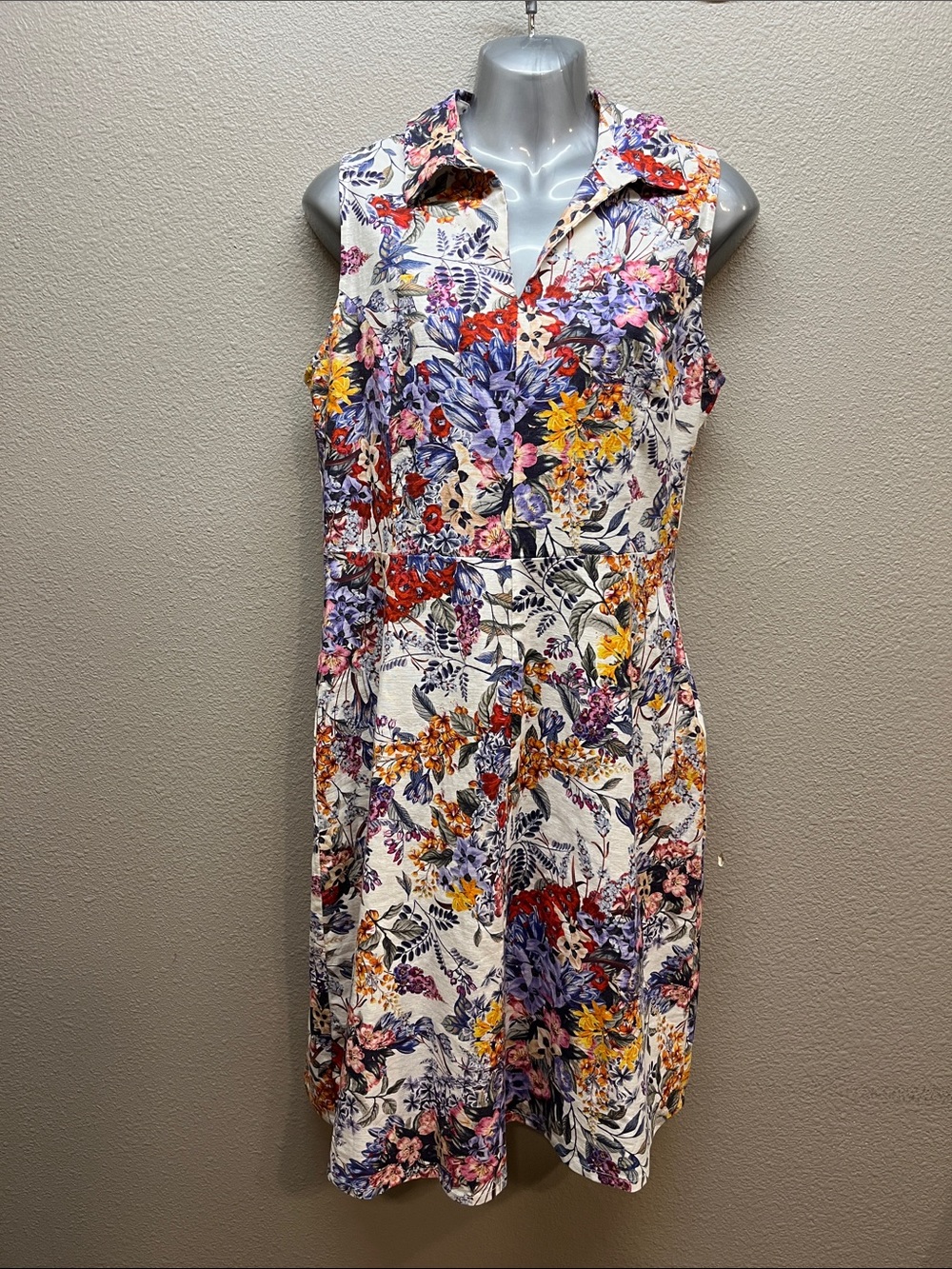 Tahari linen blend dress size 8